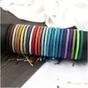 Bedelarmbanden handgemaakte wax snaar armband waterdichte draad gevlochten Bangles vrouwen mannen Boheemse twist vriendschap polsbandje sieraden dhrzp