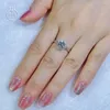 Klusterringar till försäljning 1CTW Real Moissanite Ring One Resizable Justerbar S925 Silver Gemstones Diamond for Women