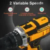 Drill Driver 21V13AH مطرقة بطارية مع 28 نانومتر كحد أقصى 253 الموضع 2 سرعة متغيرة 38 تشاك شاحن سريع غير مفتاح 240407