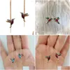 Pendientes de araña colgantes colgantes de colibríes Sieraden Vrouwen Accesorios Oorbellen Lange Kwasten Modo Nieuwe Gezichten Dunne Vog Dhupk