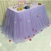 1 Meters 4 Layer Gauze Tutu Skirt Tablecloth for Wedding Decor Birthday Party Dessert Table Decor Yarn Skirt Table Cover Curtain