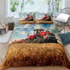 Bedding Sets Engineering Vehicle Tractor Comforter Cover Cartoon Machinery Bulldozer Set For Kids Boys Duvet With Pillowcases