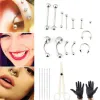 1 Set Kit d'outils de piercing professionnel jetable Piercing Percer à aiguille outils d'aiguille tragus Piercings de nombres à sourcils de nez 316