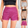 Shorts actifs paillettes Sparkly Yoga pour femmes pantalons de sport de taille haute