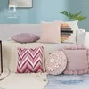 Cuscino Serie rosa INS Gacca fatta per lana fatta per la casa copertura geometrica jacquard rotonda custodia in pelle scamosciata solida 45 cm