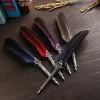 1 Set Vintage Feather Pen met 5 pen-nib gesneden bloemennib Quill Dip Pen schuine pen set cadeau schrijfhulpmiddelen schoolkantoor Office levering