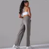 Calça feminina de perna larga ioga push up esportes calça esportiva para mulheres perneiras