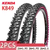 2PCS KENDA K849 24/26inch Mountain MTB Bicycle Tyre BMX 24*1.95/26x1.95/2.1 Black Red Line Thickened Cross-country Tire