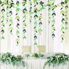 13ft Frühlings Sommermotiven Grüne Blätter Girlande Party Dekorationen Papier Hängende Blätter Banner für Geburtstag Hochzeit Schaufenster Dekor Dekor