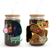 Melanina Afro Girl Domande decalcomanie UV DTF trasferimenti adesivi per le tazze fredde di Libbey Tumbler impermeabile