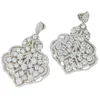 Boucles d'oreilles S925 Groulon d'oreille en argent ensemble de luxe en diamant blanc feuilles de boucle d'oreille simple et polyvalente élégante