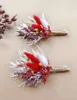 Decorative Flowers Boutonnieres Dried Flower 2pcs Small Bouquet Set For Boho Rustic Wedding Groom And Groomsmen Corsage Anniversary Dinner