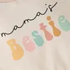 Mama S Bestie Mabs Boys Одежда для девочек с длинным рукавом для печати писем, брюки, 2 шт.