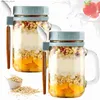 Пищевые банки Canisters 2pcs Oat Container 16 унций молочные фрукты салат с пищевыми storae airtiht Портативные банки для овсяной муки