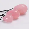 Yoni Egg Natural Rose Quartz Massage Set Drill Crystal Mineral Ball Kegel träningsverktyg bäcken golvmuskel vagina för kvinnor