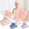 Towel Coral Velvet Bath Shower Cap Three Piece Set Thickened Absorbent Soft And Lint Fast Drying Towels For Body