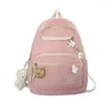 Backpack Solid Color Harajuku Japanese Cute Backpacks For Girls School Back Pack Student Canvas Campus Zipper Schoolbag