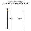 Sticks 2,9 m Super lange Kohlefaser unsichtbarer Selfie -Stick für Insta360 x3 /DJI Action 3 /GoPro 12 11 Kamera Selfie Stick