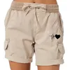Trending liefde bedrukte vrouwen korte broek zomervracht shorts casual losse drawstring elastische taille comfortabel 240403