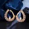 Dangle Ohrringe Mode Kubik Zirkonia Gold Farbe Reifen für Frauen Engagement Hochzeit trendy Schmuck 2024 Geschenke