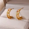 Boucles d'oreilles de goujon fleur de zircon colorée pour femmes