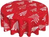 Table de table joyeux noël nappes 60 pouces rouges arbre rouge hiver Noël nappes en polyester tissu lavable
