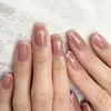 Dicas de unhas de acrílico transparente de unhas de unhas de unhas pura em pó através de pó por meio de uma atmosfera de nudez simples, novo adesivo de unhas um segundo