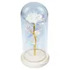 Dekorativa föremål Figurer 24K Gold Foil Rose Glass ER med LED -ljus Creative Valentines Day Gift Decoration 230809 Drop Delive DHFR7