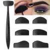 6 in 1 Crease Line Kit Schablonen Eyeliner Vorlage zur Abgrenzung von Augen Frauen Lidschatten Schnittfalte Silikon Augen Make -up Schablone Schwarz