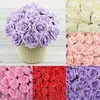 Dekorativa blommor 50st konstgjorda skum rose huvuden bröllopsfest dekor Bouque diy stor 8 cm grädde vitrosa festliga dekorationer