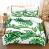 Bettwäschesets Palmblatt Duvet Cover Set Botany Theme Print Erwachsener Kinder Teenager Bettdecke für Schlafzimmer Dekorative Quilt