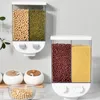Depolama Şişeleri Duvara monte tahıllar kavanozlar şeffaf plastik gıda konteyner kutuları şeker baharatları organizatör mutfak aksesuarları