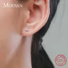 Boucles d'oreilles MODIAN 925 STERLING SIMPLE SIMPLE ROND STIMING CARY CZ Tiny Small For Women Wedding Jewelry Gift Brincos