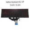 Tangentbord La Latin Red Backbelyst tangentbord för HP OMEN 15DC 15DH 15TDC 17CB 15DC0153TX TPNQ211 Notbok Keyboard NSKXP1LN Helt ny