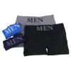 Boîtres de sous-vêtements pour hommes et de taille plus hommes Boxer Boxer Boxer Contrôle de marque masculine confortable Sous-vêtements bleu noir