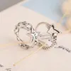 Cluster Rings 925 Sterling Silver Hollow Stars Vintage Letter Open For Women Jewelry Trendy Finger Ring Girl Party Daily Accessories