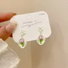 Boucles d'oreilles en peluche douce blanche en émail 3D stéréoscopique TULIP DROP POUR FEMMES FILLES MINIMAU-FLEUR PENDANT PENDANT POURONE D'OREUR