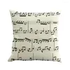 Pillow Square Linen Musical Note Printed Cushion Covers Home Decor Outdoor Pillowcase Decorative Sofa Cover