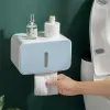 Wall Mounted Toilet Paper Holder Waterproof Tissue Box With Drawer Plastic Bathroom Storage Rack Home Toilet Roll Holder