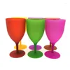 Verres à vin 6pcs / ensemble en plastique en plastique de haute qualité cocktail de champagne colorés givré coloré pour les boissons de pique-nique de la fête