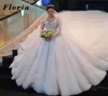 Robes nuptiales à manches longues sur mesure 2021 Turc Saudi Arabie Applique illusion Crystal Bride Breded Luxury Wedding Robe7835186