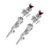 Stud Earrings Punk Sword Studs Waterproof Thorns Rose Tribal Metal Piercing Earring 264E