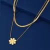 Подвесные ожерелья Cazador Daisy Цветочный ожерелье для женщин девочки из нержавеющей стали золотой цвет кокер -цепь ювелирных украшений День матери 2024