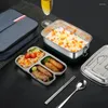 Dîne 304 Boîte à lunch en acier inoxydable avec contenants de rangement assiette enfants japonais Lunchbox micro-ondes bento portable