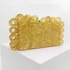 French Acrylic Marble Gold Foil Small Square Bag Banquet Ring Clip Box Bag Chain Carrying Crossbody Bag 240409