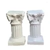 Candle Holders White Classical Artificial Candles Candlestick Holder Resin Roman Column Statue Miniature Ornaments Home Decoration