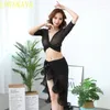 Stage Wear Summer Sexy Women's Oriental Dance Practice Dress Belly Clothing Top Long Skirt Shorts Adult