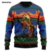 Cowboy Merry Christmas 3D över hela tryckta män Pullover Casual Sweatshirt Långärmad skjortor rockar unisex outwear streetwear 1