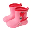 Сапоги на каблуках обувь для маленьких девочек Дети Симпатичная мультипликационная мода водонепроницаем