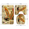 Bath Mats 3d Oude Egyptische farao-mat 3pcs Set Anti-slip douche Douche Badkamer Tapijtbodem Toiletcoverproducten